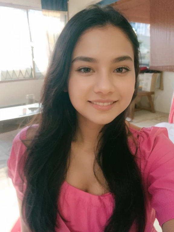 Hyper realistic, Beautiful, cute Face, 16 Years old indonesian Girl, (wearing hijab), wearing sexy seethru light purple floral mini house dress, unbuttoned floral house dress, ((lifted dress)), open breast, Rounded small Breast,slightly Chubby , buttock:1.2, White Skin, Smiling, kitchen Background, upper body, Perfect Potrait, Bokeh Effect, Look at Viewer, Perfect Eye, Perfect Hand, Perfect Finger, (small breast), ((adorable:1.2)), ((masterpiece:1.1)), ((bokeh:1.2)), side view, seductive pose