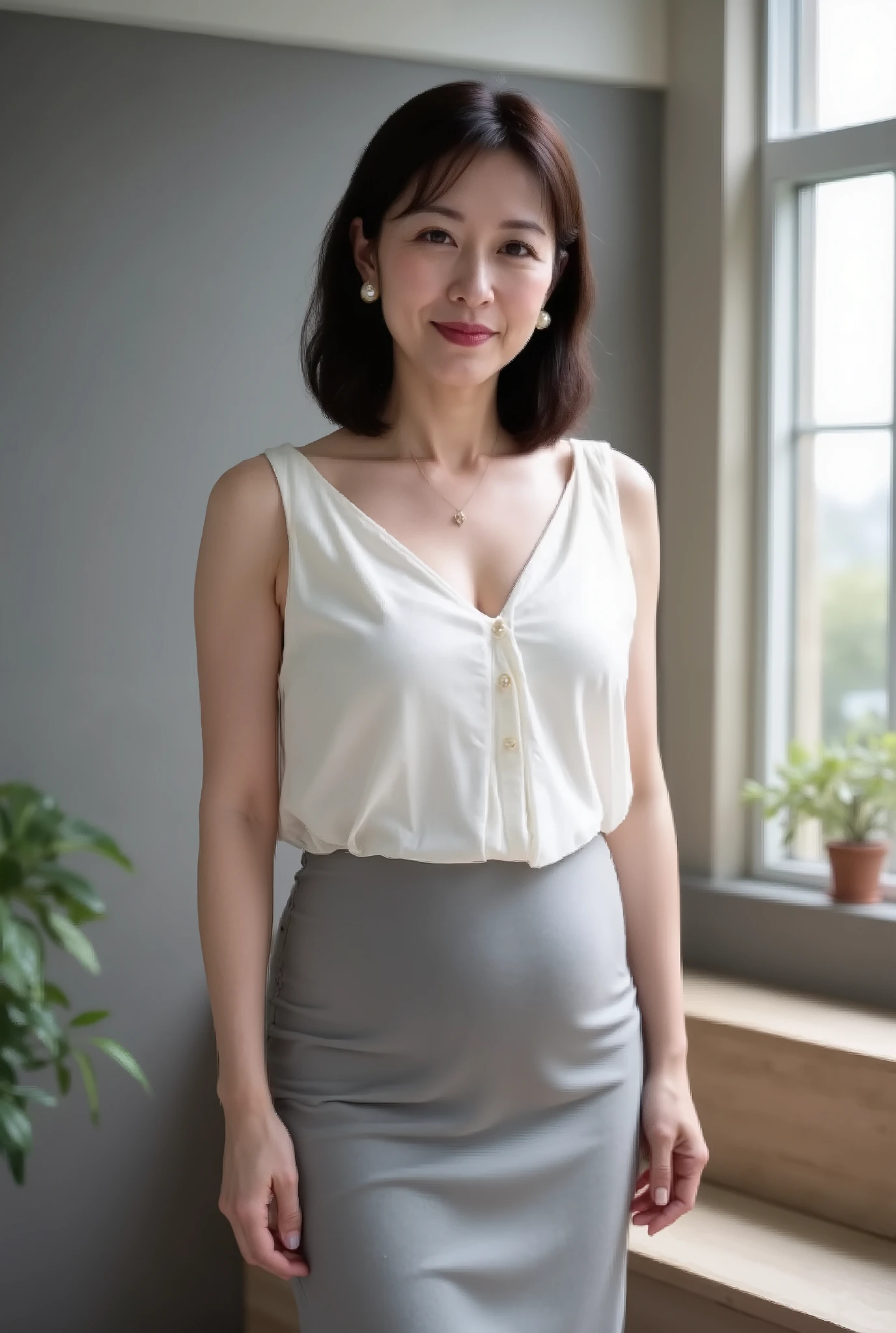  Mature Japanese Pregnant Women, 55 years old, ultra realistic watercolor portrait, soft pastel colors, translucent brushstrokes, high resolution, photo-realistic base, Gentle lighting, elegant,  refined, beautiful smile wrinkles, Delicate Texture, close-up, soft focus,  perfect skin, sad and shy expression, hands are invisible, upper body only, artistic style, fine art watercolor painting, (formal:1.4), (realistic:1.2), (photo-realistic:1.37), (close-up:1.3), (((Extremely large J-cup breasts、Big Breasts、The Valley of the Chest、55 years old:1.4))), (fine laugh lines:1.5),  gentle and caring gaze , slightly leaning to the left, Bedroom Background, soft ink oozing effect around the edge、elegantなレースフリルドレス, Soft Chiffon Material , Feminine silhouette , kind, elegantな笑顔 , ** elegantな真珠のネックレス ,  large pearl earrings ,
