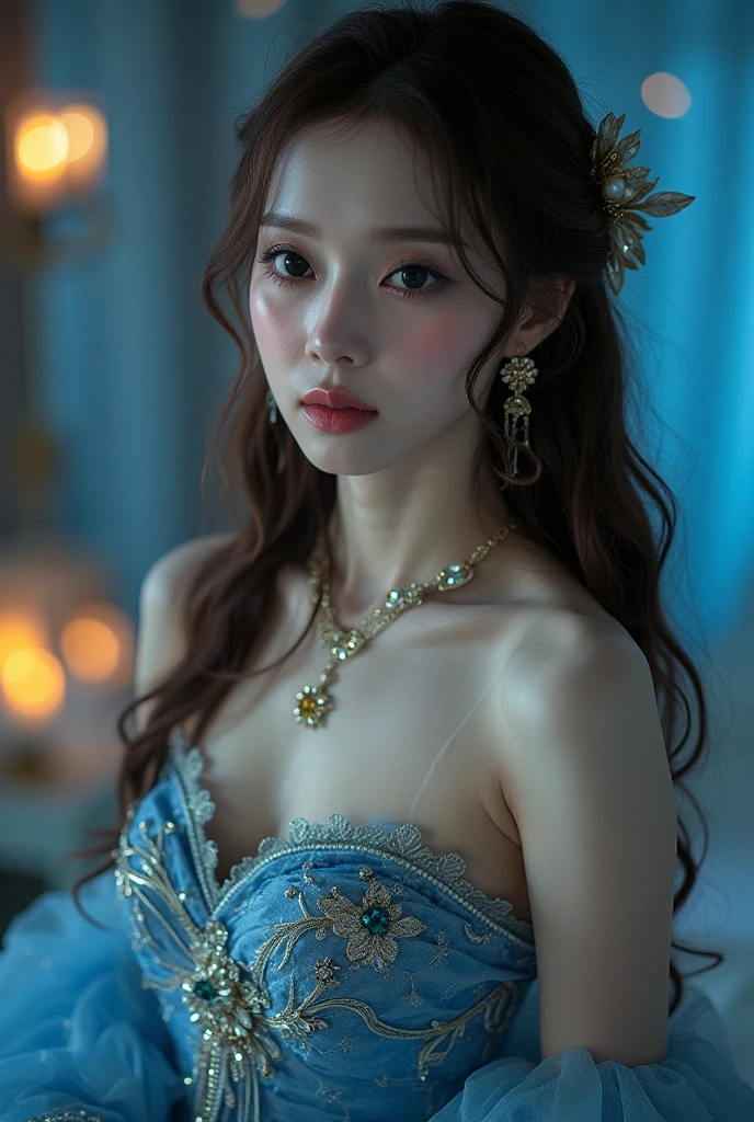 Light rain, full body photo, highest resolution, based on real physical rendering, professional lighting effects, casual pose, (extreme art), (masterpiece), 1girl, girl in white dress, high detail, leaky waist, braids, charming expression, clear and beautiful Eyes, blue eyes, exquisite necklace, exquisite earrings, fairy ears, simple blurred background, extremely detailed description, beautiful and charming, super detailed painting, exquisite face, exquisite figure, exquisite collarbone, cute lips, beautiful breasts, soft back, mix4, ( 8k , RAW photo, best quality, masterpiece: 1.2), (fidelity, fidelity: 1.37), 1girl, cute, cityscape, night, rain, wet, professional lighting, photon mapping, radiosity, based on physical rendering,