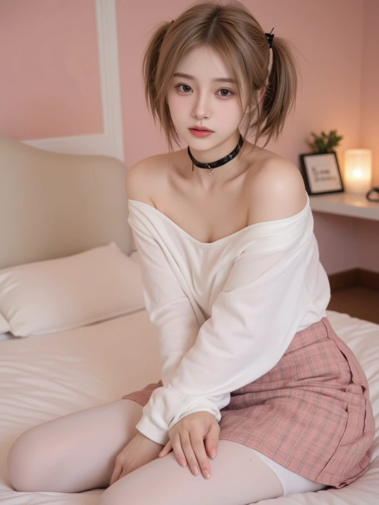 20yo woman, (masterpiece: 1.4), (8K, reality, original photo, best quality: 1.4), Japan, (1 girl), beautiful face, (Real faces: 1.4), (pink hair, short hair: 1.3), hairstyle, Realistic blue eyes, beautiful details eyes, (reality皮肤: 1.3), beautiful skin, Attractive, ultra high resolution, Super realistic, HD, golden ratio, (Detailed face: 1.4), (Japan演员: estuary), Sheer vest,粉色short hair,White透明,White,NSFW,big,big屁股强调,The nipple areola is clearly shaped,looking into camera,Sitting on the sofa,pubic shape is transparent and clear,posture(Bend your knees and legs open)