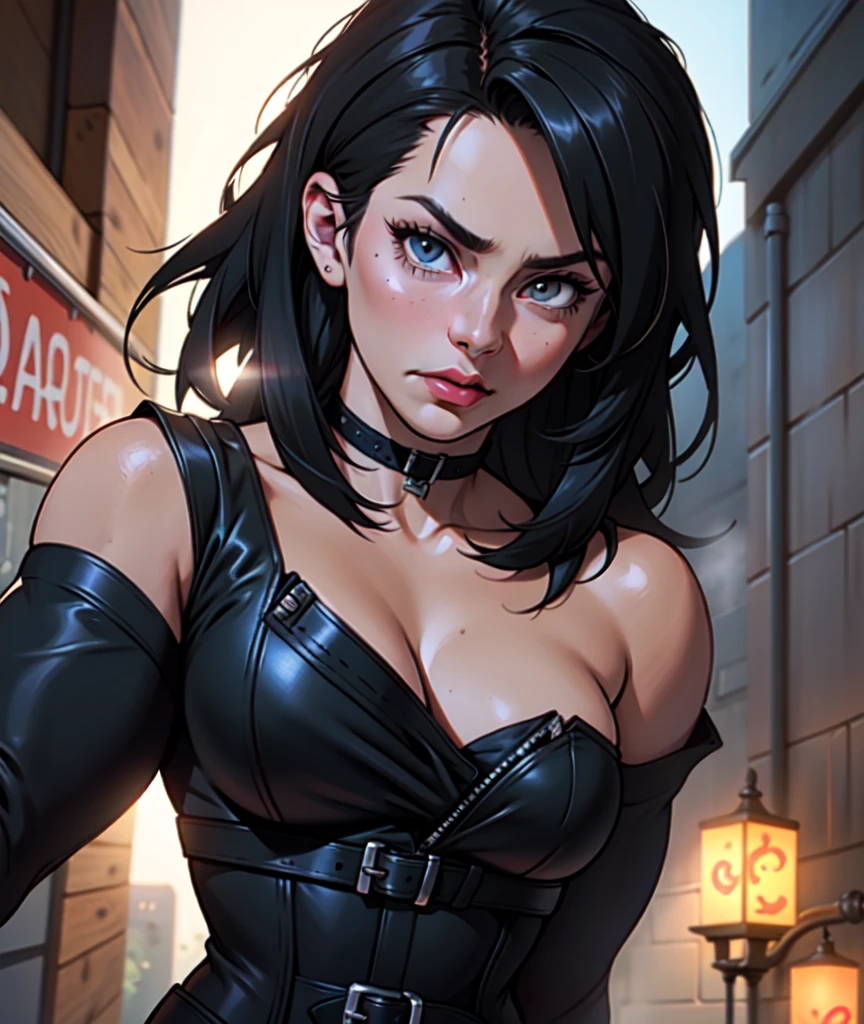 Character style Cartoon style digital illustration GTA style female style beautiful breasts symmetrical medium breasts Fiona with war marks Cartoon image of a woman .Ilustra??o estilo desenho animado, estilo de arte dos desenhos animados, estilo de arte dos desenhos animados, digital illustration style, estilo atompunk design de personagens altamente detalhado, arte digital detalhada coragem, Forest fan art, Design de personagens de retrato, beautiful digital illustration, retrato de alta qualidade, Arte em quadrinhos, mulher jovem cabelo com transas lindas . Eyelined eyes Medium large bust and wonderful sexy clothes.