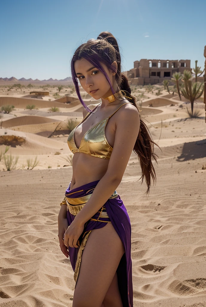 colorful, sky, flower, magical, Fantasy, subject, Highest quality,Hijab with beautiful details,charming face,Tzuyu loves Yua. ,Long eyelashes,Wearing a colorful bellydancer,Detailed details,big ,With dissociation., Under the breast, side chest,staring at the camera, Hogwarts