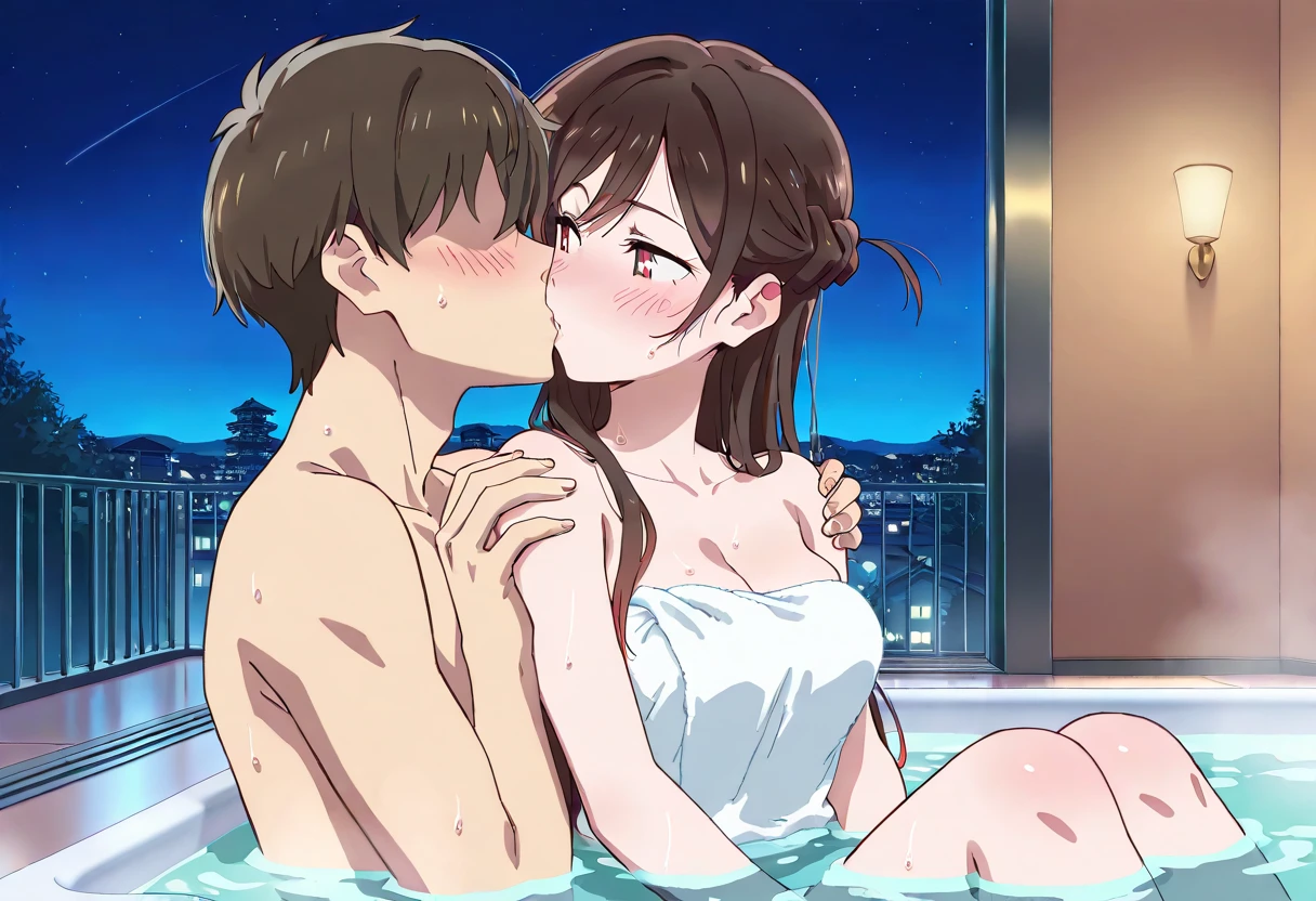 (((Night 3.6、暗いOpen-air bath:1.3)))、((NSFW:1.3 1 Female:1.3 :1.3 ))), (((Brown Hair:1.3. Wavy Hair:1.3. Bob Cut Hair:1.6. Round Eyes Beauty:1.3 形のいい胸 茶色の目 前髪を横に流す naked My cheeks are red:1.3 Sweat:1.3))):1.9、(((tears:1.3. Climax:1.3. Scream:1.9,Top quality masterpiece high resolution perfect human body:1.3))), (((In clear water:1.6 Bathtime sex with a short-haired, muscular man, straddling his lap:2.4 Face-to-face sex:1.9 Legs spread wide:1.3、))), (((Open-air bath:1.3. Night:1.3)))、(((Swaginal ejaculationaked:1.9'm about to .9、Lean back:1.9. High Humidity:1.6 emale:1.3. Being held by the waist:1.6. A penis is inserted into the vagina:1.9,Intens:1.9,Openes wide:1.6,Open yuth wide:1.9,Takingbath in a hot spring:1.9,Sweat:1.9. Breath:1.3. Wrinkles on the brow:1.3))),, (((It feels good and cums:1.3 Screaming with eyes closed:1.3 Cute:1.3)))