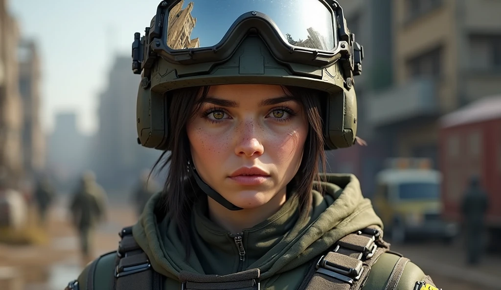 Far Cry 5, Grace Armstrong, eye black, sniper, Us military outfit, smile, looking at viewer