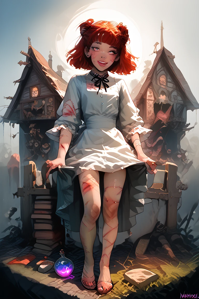 show a cute young and beautifull undead femboy in a graveyard ant night acting slutty while surrounded by zombies, cute face, high heels, bob cut hairstyle, the femboy skin has wounds and blood, seductive posture, the dead femboy has a small penis and multiple bloddy wounds on his body and scars and dirt, erotic, nsfw, highly detailed, photorealistic, cinematic lighting, dramatic shadows, white eyes, masterpiece, 8k, ultra-detailed, physically-based rendering, vivid colors, explicit, show full body from head to feet, tease,