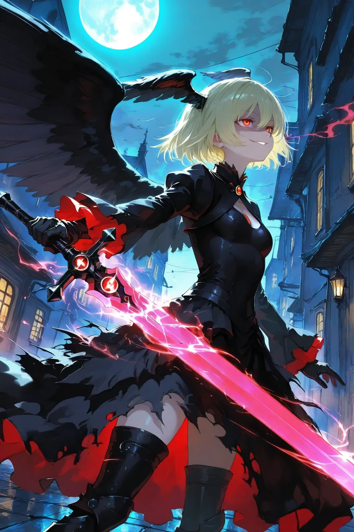 (Tabletop, Highest quality), (Perfect athletic body: 1.2), (Fine hair), Very detailed, Anime Style, whole body, alone, Cyberpunk Psychic Girl, whole body dressed in tattered robes and hood, Vagabond style, Gray Hair, Red eyes, Floating in the air, Small build, Psychic Aura, White Background, whole body, Blue Flame, ((Lightning in a woman's hand))