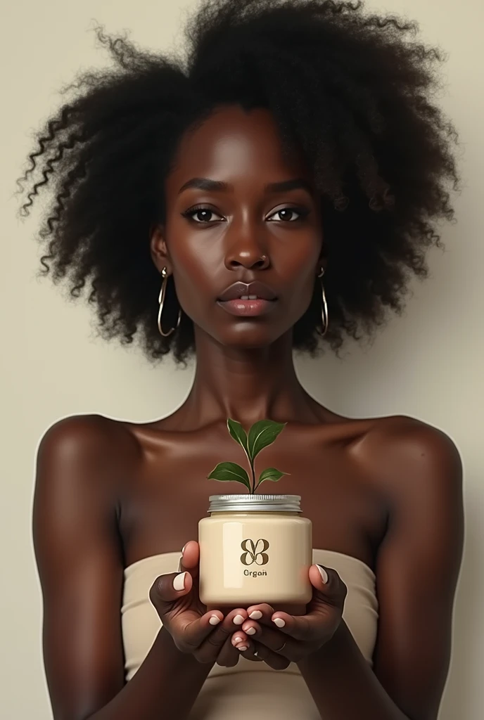 Sexy woman holding moringa powder & the brand name is Tesfalem moringa 