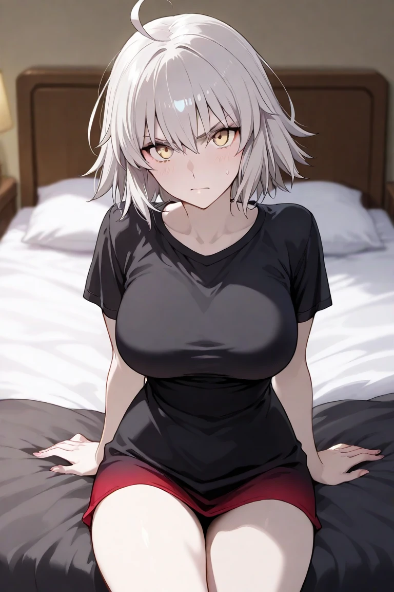 nsfw,1 girl,Solo,White hair,tan,red eyes,TOMboy,big ,masterpiece, best quality, very aesthetic,