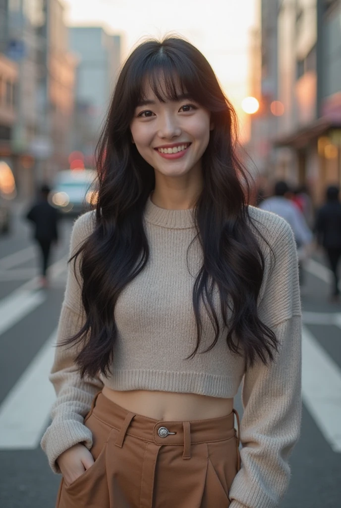 A beautiful Japanese woman in her early 20s, with long silky black hair ...