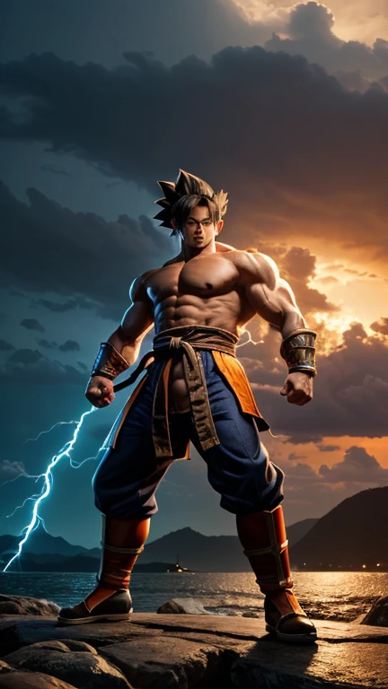 "(best quality,4k,8k,highres,masterpiece:1.2),ultra-detailed,(realistic,photorealistic,photo-realistic:1.37),illustration,goku,vegeta,powerful,fighting scene,dynamic poses,aura,fiery blast,battlefield,explosions,transformation,saiyan,zoomed perspective,climactic moment,energy beams,serious expressions,dragon balls,flying hair,muscular bodies,anime style,vivid colors,stunning effects,lighting effects,contrast,action-packed"