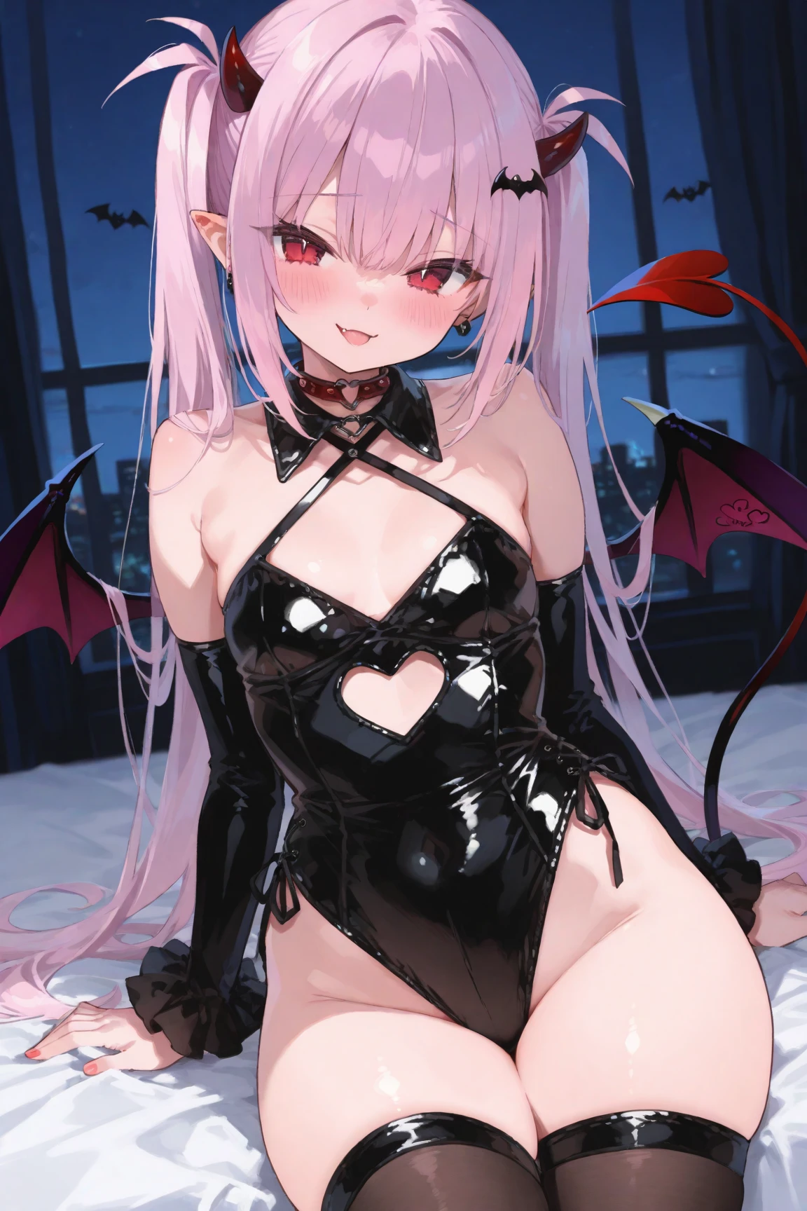 ((Highest quality)), ((masterpiece)),(detailed),High resolution,Sharp focus,Perfect Face,1woman,(complete anatomy),
(非常にdetailed CG unity 8k wallpaper),(((Vibrant colors))),{best illustration},Perfect Fingers,
shiny 肌,very shiny 肌,Shiny body,plastic glitter 肌,exaggerated shiny 肌,illuminated skin,
((detailedなボディ)),(detailedな顔)), cute,Lewd,erotic,Bold,(erection of nipple),Camel Toe,
One girl,Red eyes,Complex eyes,Beautiful fine details,Symmetrical eyes,Big eyes:1.5,Seductive eyes,
Lilith Aensland,very short hair,Purple Hair,slender,(small breasts:1.2),Bat wings on head,bat wings on the back,(Low Wing:1.1),
Open your mouth,embarrassed,Arrogant look, Domineering smile,
nsfw, dynamic angle, dynamic pose,
(((vulgarity))),
Bondage,chain,O-ring,See-through,Black panties,Elbow Handbags,Mistress,first round,cuffs,Thigh straps,Thigh boots,
straddling, spread legs, knees away, (from above),((close up head)),
Western Castle,Vast Hall,indoor,A row of pillars engraved with intricate runes,A huge, richly decorated throne,Underground Palace,Soft lighting,