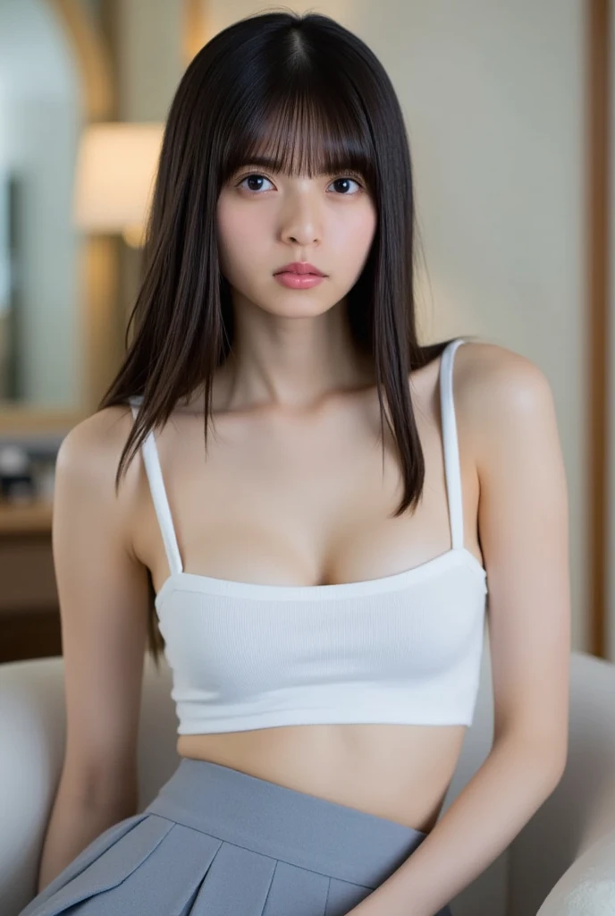 ((Upper Body:1.3)).Blown by the long wind [Blue-black:.3] hair,Looking at the audience, (Tabletop:1.3), (8K, Realistic, RAW Photos, Highest quality: 1.4), Japanese, (1 Girl), Beautiful Face, (Realistic face),{Wavy medium hair|Front hair long bob|short hair with long bangs}{Black hair|Brown hair|Blonde hair}, Beautiful hairstyle, Realistic eyes, Beautiful and beautiful eyes, (Realistic skin), Beautiful Skin, charm, Ultra-high resolution, Surreal, Very detailed, Golden Ratio,Female student peeing in the toilet、shame(Blushing:1.3),Upper Bodyは裸、Nipples sticking out