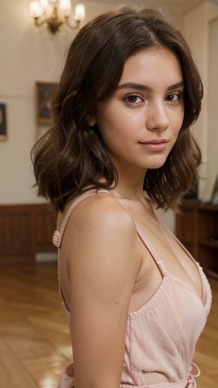 jortega as , looking at viewer, shaggy wolf haircut into a silky lob, Auburn Hair color, cute, wearing sexy outfit, showing armpits, masterpiece, extremely detailed skin, photorealistic, heavy shadow, dramatic and cinematic lighting, key light, fill light