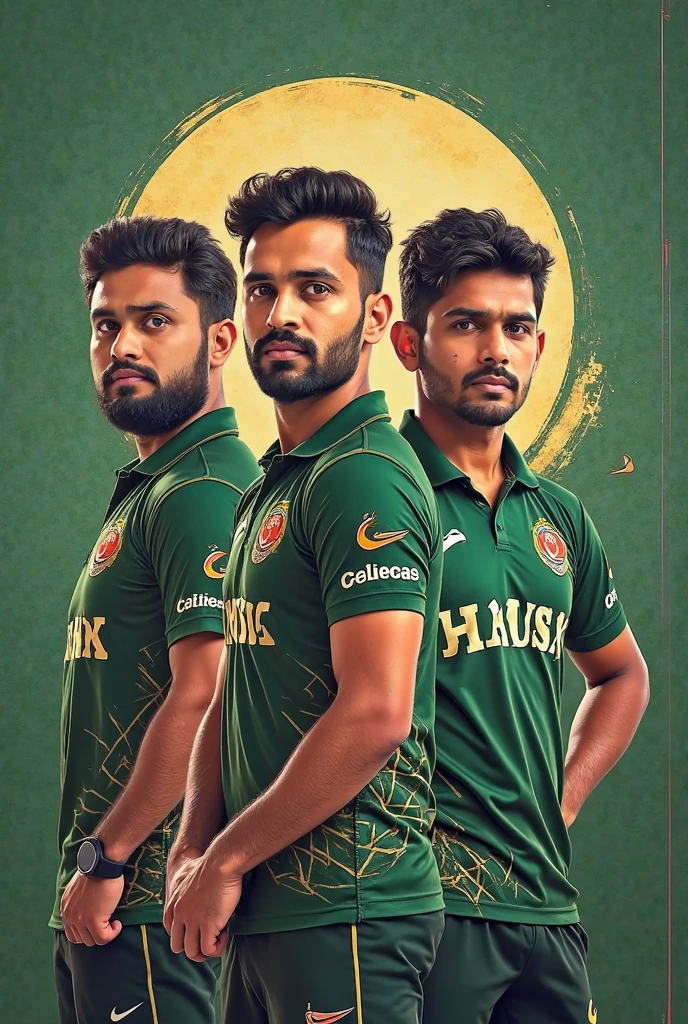 Make a YouTube thumbnail which includes babar azam(Pakistani cricker), quiad e azam(founder of Pakistan), Arshad nadeem(gold medalest) along with Pakistani flag. It must be funny for independence. Add their own pictures not animated.