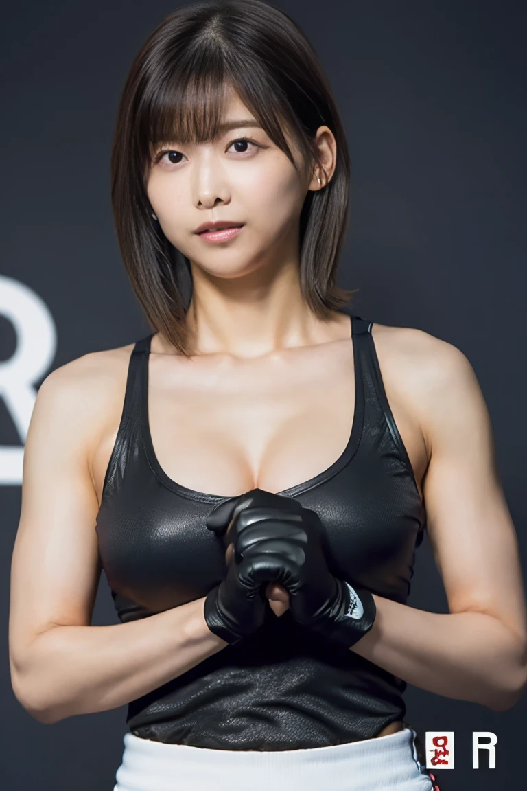 masterpiece, facial details, Detailed details of body parts, 8k wallpaper、chinese cheongsam、female martial artist、Tai Chi、Rin々New、slit、kick、professional wrestling ring、bob cut、black hair、19 years old、