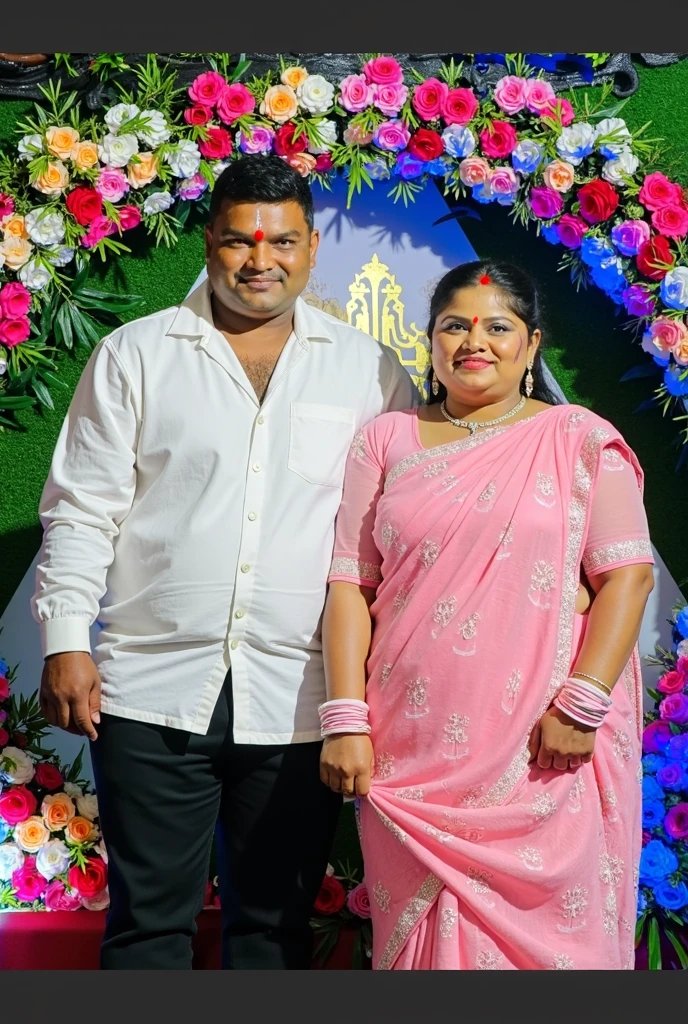 there is a man and woman posing for a picture together, lovely couple, momma and papa, facebook post, ghutra and egal, 4k post, 4 k post, indian, wpol and sarasti, candid picture, photo taken in 2 0 2 0, trending ,, year 2 5 0 0, thought provoking