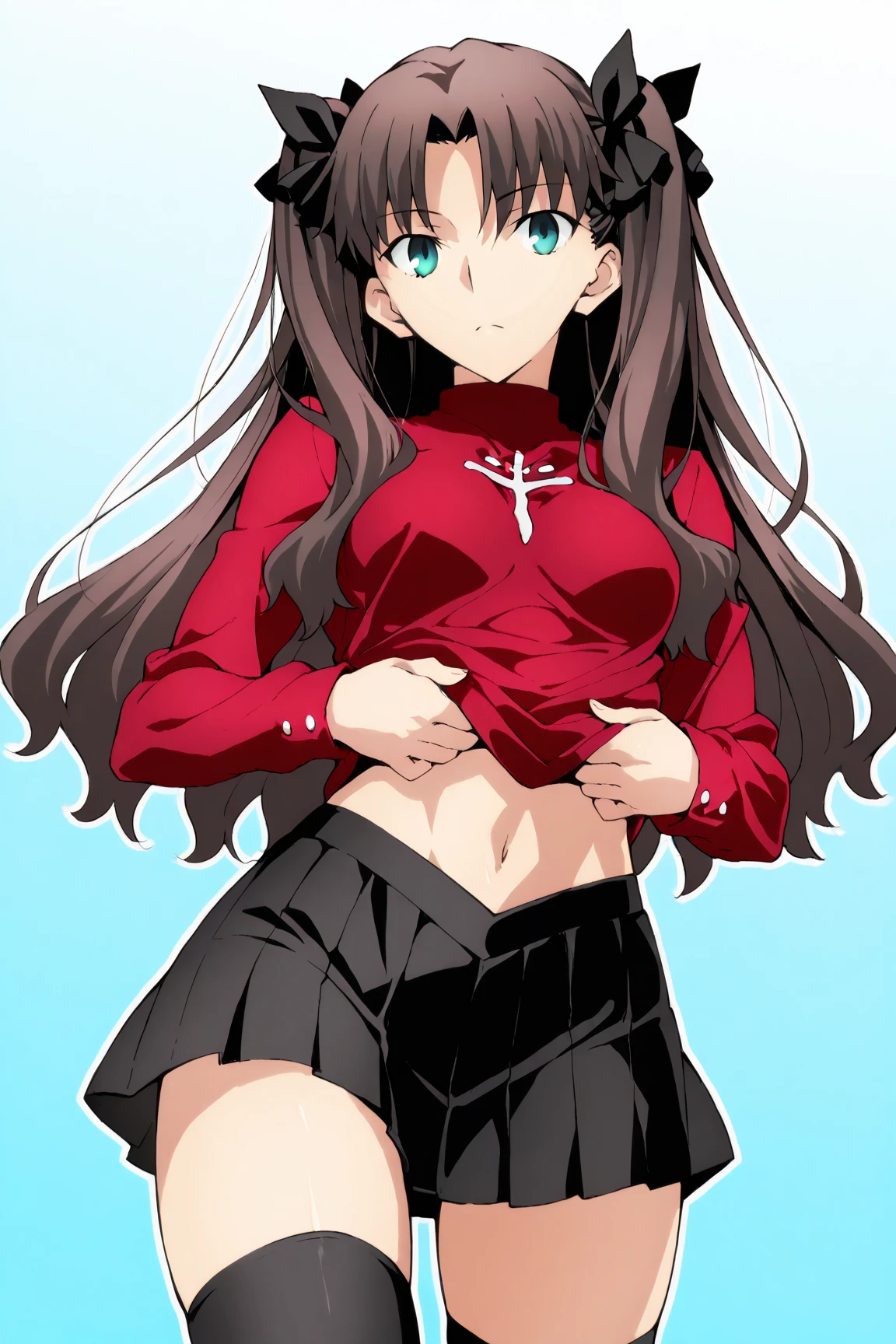 (masterpiece, best quality, detailed), 1girl, solo, nadeko01, medium hair, brown hair, brown eyes, hairband, forehead, looking at viewer,
turtleneck sweater, earrings, midriff, groin, skirt, ribbed sweater, casual, round eyewear, <lora:CONCEPT_graffiti_wall_ownwaifu:0.7>, CONCEPT_graffiti_wall_ownwaifu, www.ownwaifu.com, (graffiti:1.2), brick wall, <lora:breasts_squeezed_together_v0.2:1> (breasts squeezed together, v arms), open mouth, smile