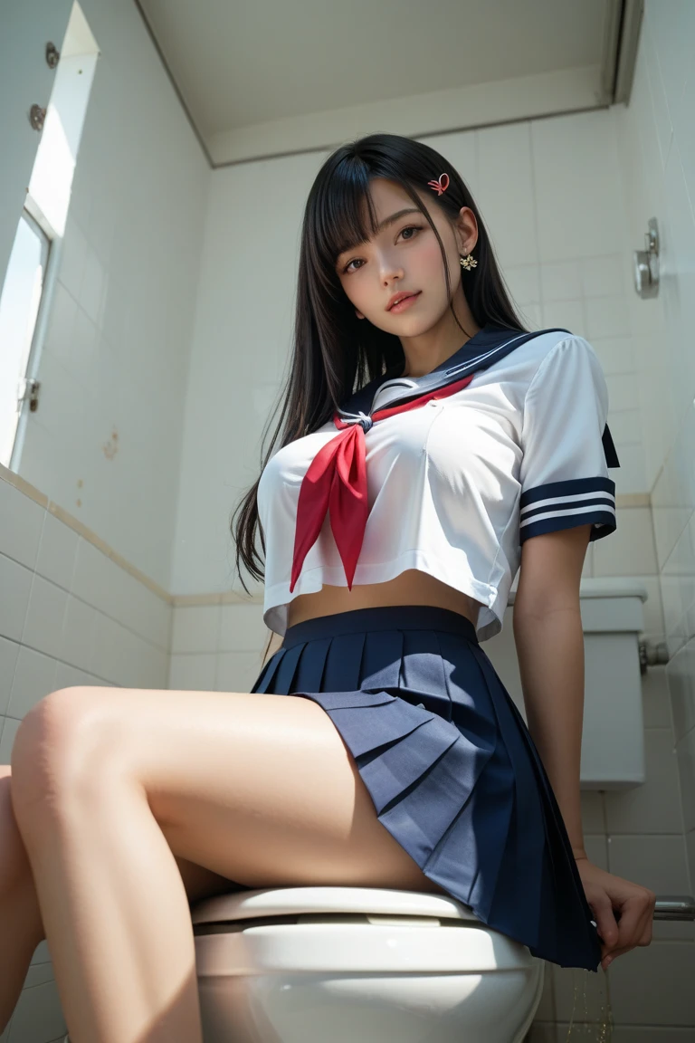 masuterpiece, top quality, perfect body, delicate facial details, facial details, full body, 18 years old Korean woman, solo、、, rough breath, crying and shy expression, open mouth languidly, red eyes, drooping eyes, golden hair, ponytail, pretty girl, (big, ,: 1.3), ((Sailor Moon: 1.3)), (panties bitten in the crotch, Panties bitten in the crotch, crotch line), curvaceous legs, (crotch is wet, liquid flows out from the inside of the crotch: 1.3), ((lots of wet panties, drenched panties)), sitting in the cinema, (legs spread wide)