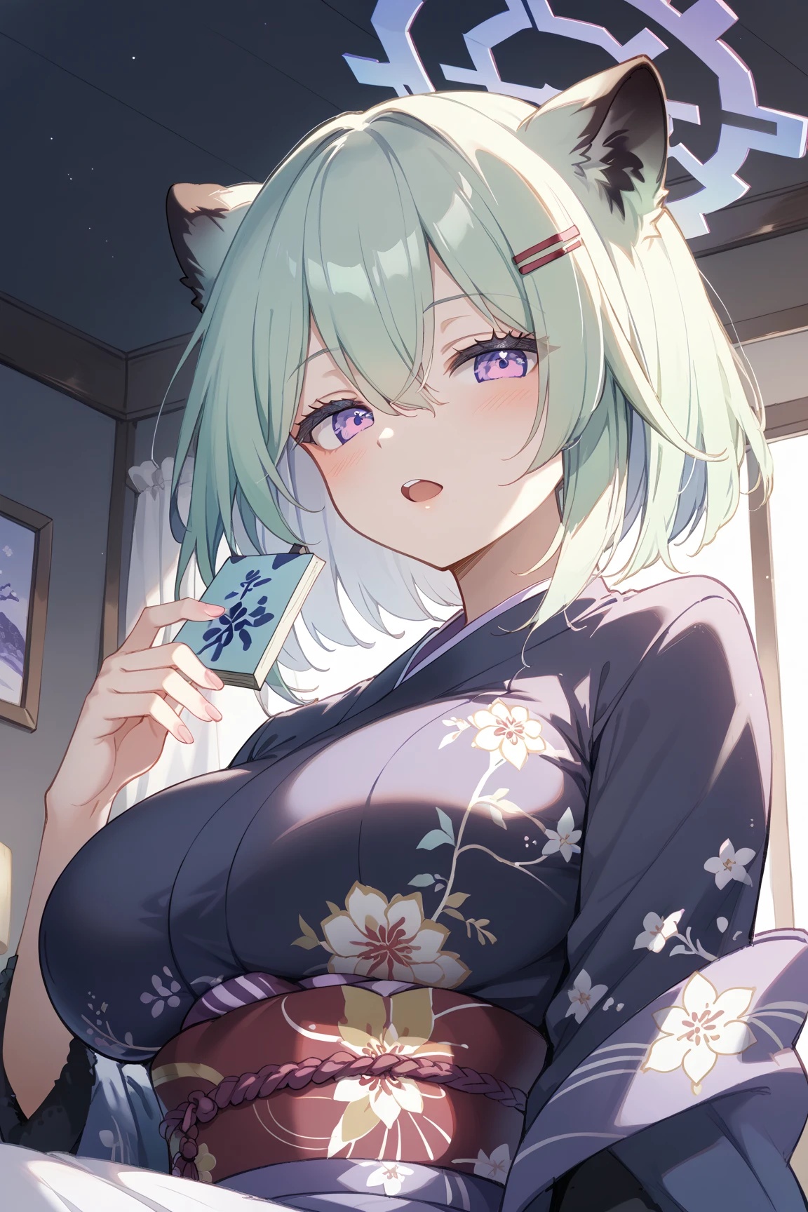 1girl in, hair bobbles, a 15 year old girl, Beautiful and Delicate Face, Stereograms, Exact ratio, Japan Person Model, fair white skin, Best Quality, 8K, Super Detail, Authentic Skin, Skin Details, Beautiful eyes, Slimed, Atmospheric perspective, MASTERPIECE, Full of embarrassment, anaglyph, solid circle eyes, ear blush, surrealism, drop shadow, Perfect Hands, Perfect Legs, Slimed, Japanese Girl, Beautiful Hair, LARGE BREASTS, BIG BREASTS, HUGE BREASTS, CLOUDY LIQUID, NSFW, Cum in Chest, smiling eye, smile, Tits Fuck, Lying on Your Back, POV, Tits Out, Breast Squeezing, Komeiji Koishi, green hair, hut, short hair