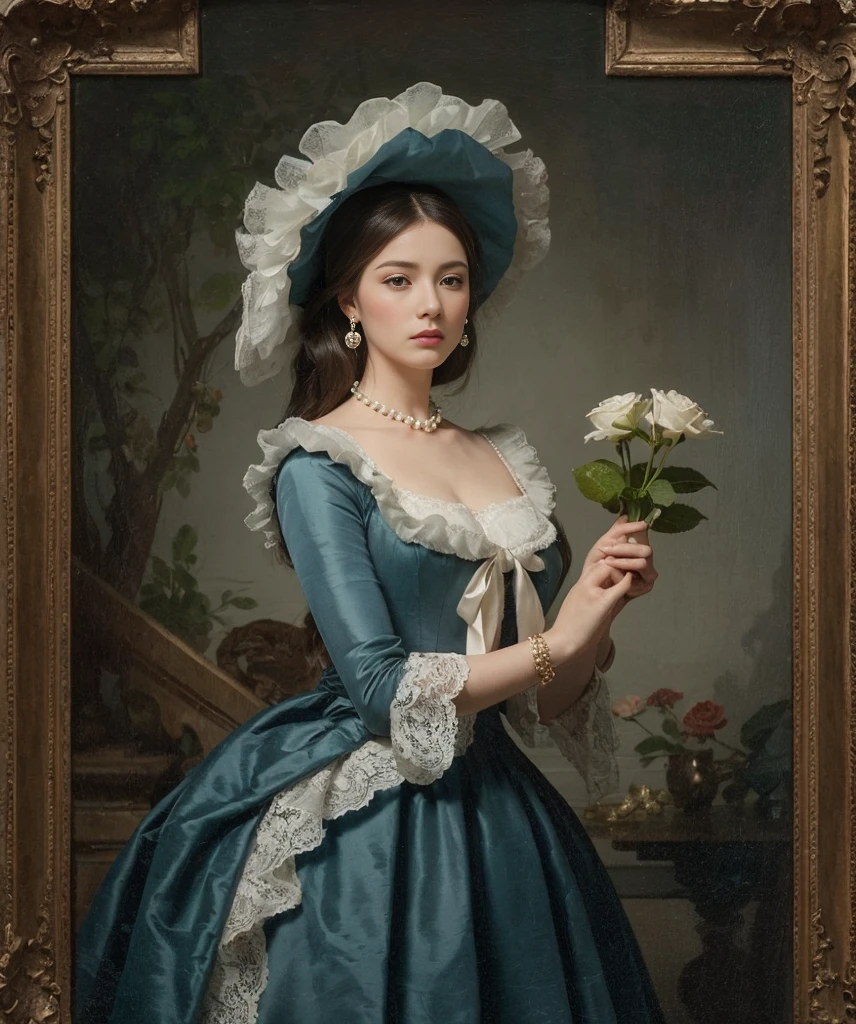 a painting of a woman in a blue gown by James Jean