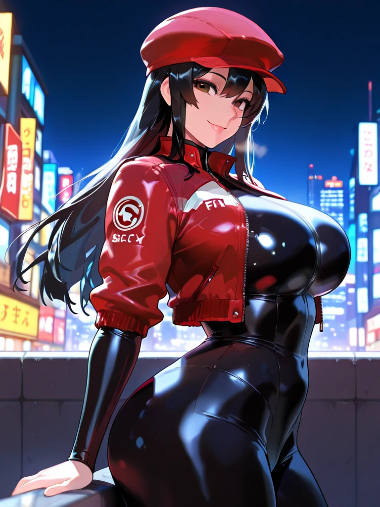 (Masterpiece, best quality, high res、highly detailed cg: 1)、A vibrant nightlife district with bright neon signs and colorful storefronts. In front of a establishment, a glamorous sexrker stands, dressed in a highly revealing and provocative outfit, exuding an air of seduction. She is engaging passersby, handing out flyers and smiling seductively. The storefront is adorned with vibrant posters and flashy neon lights, creating an energetic and lively atmosphere. People are walking by, some glancing curiously at the establishment while others hurry past.
