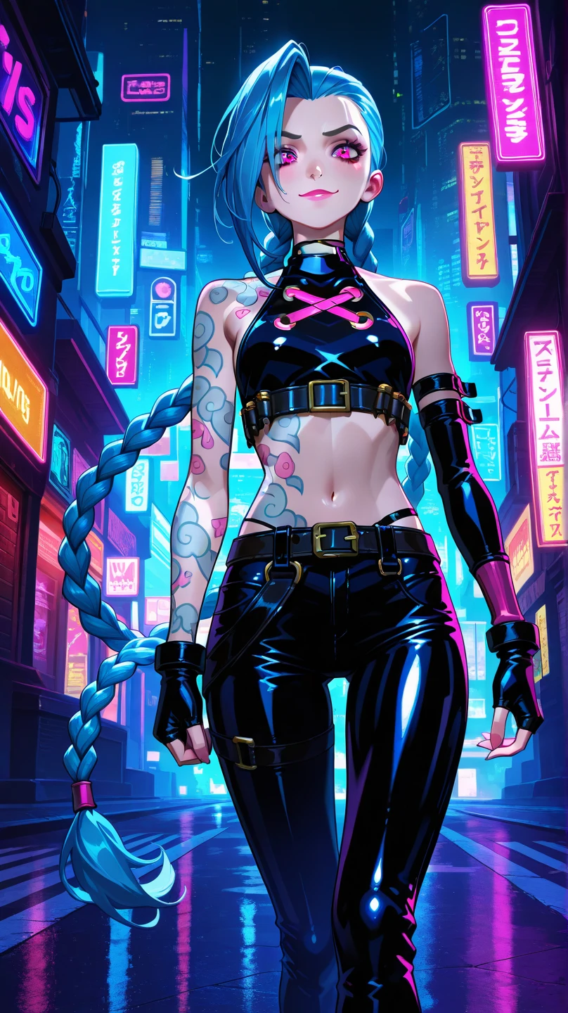 (Stand in the street), (Night background), short denim skirt, the complex background, multicolored hair, (Colored inner hair), full blush, Side lighting, the complex background, looking to the camera, Side lighting, Makeup, Makeup, Blush, rough breath, Drooling, Naughty face, saliva trail, Evil, Cinematic lighting, hyper HD, Masterpiece, ccurate, Anatomically correct, Textured skin, Super detail, 8K，nosebleed, clench one's teeth, Evil smile, Lick lip, expressions, Daoyagao