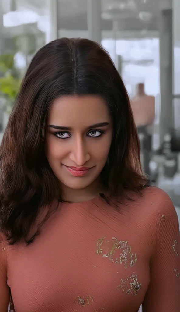 glamor upper close up bodyshot photo of a shraddha kapoor,woman,bikini looking at viewer, free hair, masterpiece, 28 year old
