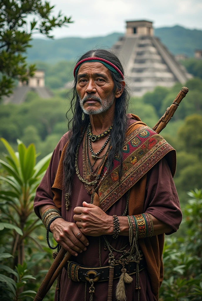 Title: "Kepala Desa Gemoy - The Enigmatic Elder in the Heart of the Ancient Forest"
Best quality, high resolution, Masterpiece: 1.3,
Realistic, Detailed, Elderly Man, Indonesian Village Chief,
Kepala Desa Gemoy, Traditionalist, rugged features, intricate tattoos,
wearing local attire, sarong, kebaya, and peci,
stood tall amidst his village,
settled deep within a lush, mystical forest,
surrounded by towering trees, chirping birds, and the gentle murmur of a nearby river,
his eyes, wise