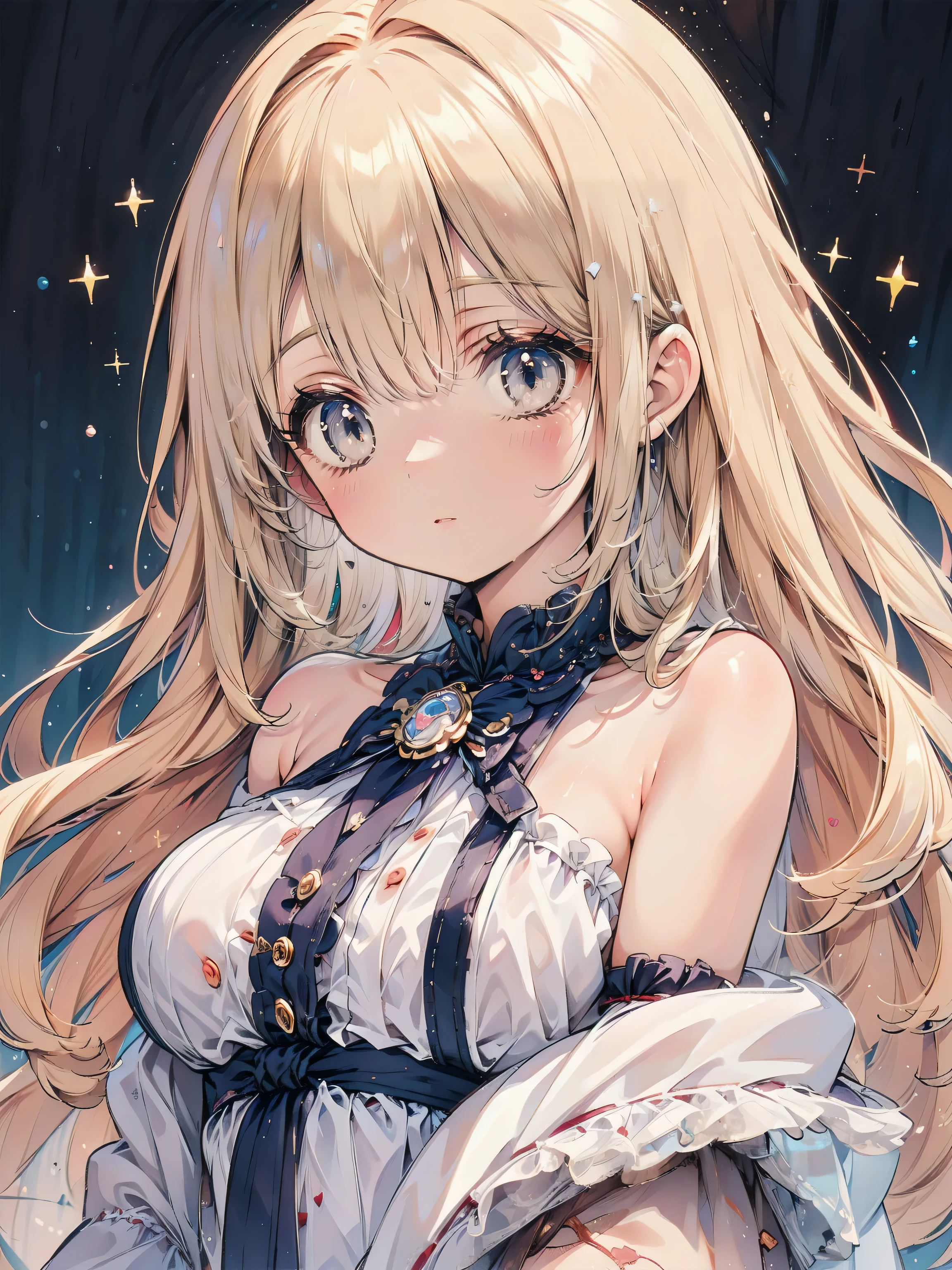 Dots are、明るいピンクの頬、she has golden blonde hair with wavy bangs.、she'dark-skinned girl, she is wearing a bright red headband with a ribbon on the right side of her head.. Dots are、she wears a shiny pastel blue and scarlet red dress with a small ribbon belt around her waist。, white collar, 4 crimson buttons, Bright red lining. sheのドレスの下には赤と淡いブルーのチュールスカートがある.. she also、Red top with white socks、she is wearing carnation pink high-top sneakers with bright red shoelaces, Shine; glitter, (NSFW:1.4), (1girl), (flat chest:1.1),
