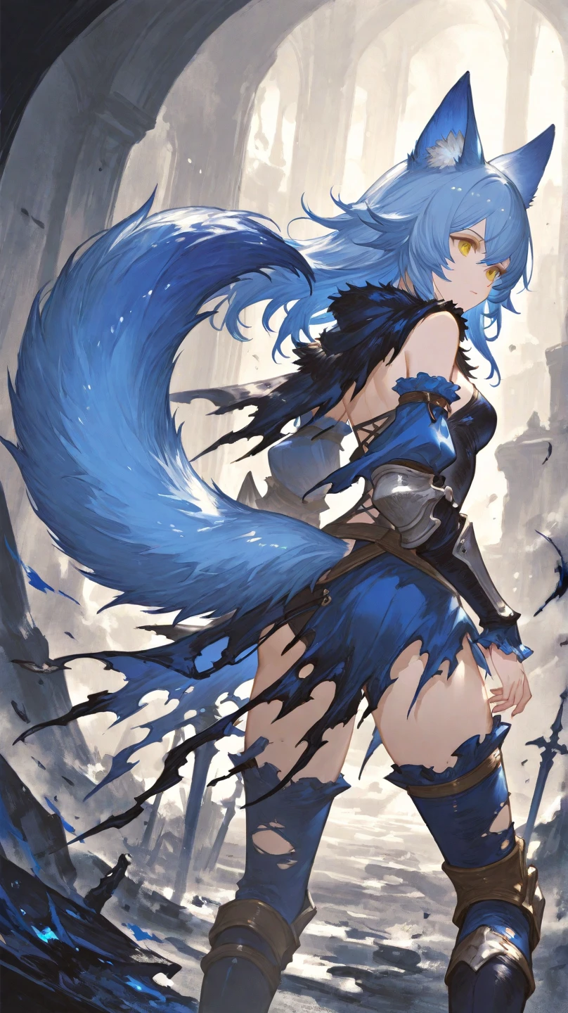Anime girl ,big tits, sexy ,high quality, medieval, full body, long hair, blue eye, naked