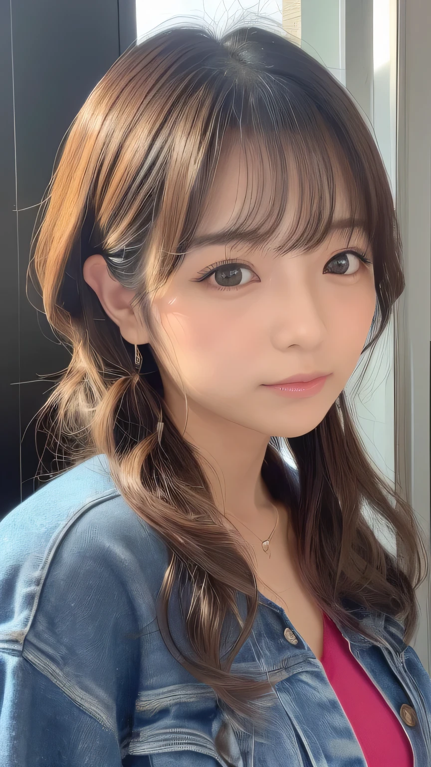 very detailed, masterpiece , best quality , ((realistic:1.4)), ((skinny body:1.6))、(((white bra)))、((brown low-rise skirt、plaid skirt、pleats))、25-year-old Japanese woman ((makeup))、Anatomically correct body、(((light brown hair、Big Wave Long Hair、 asymmetry))), graceful and sophisticated 、((from waist to head with camera))、((fresh smile))、((Professional Cool Light))、((Ruined Hospital Interior、concrete wall and floor))、