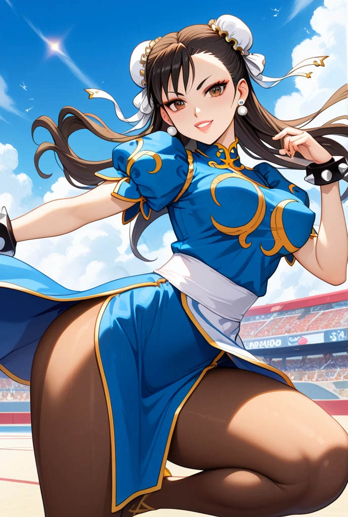 Obra-prima, melhor qualidade, chun-li street fighter, roupas de policial, triste, olhando por uma janela