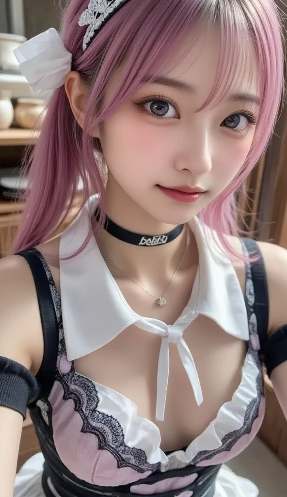 high quality, detailed,she is a nun,She wears a traditional nun habit,she is standing,a mole under the eye,(bob hair,bob hair),(tounge out,tounge out tounge out),(blushing:1.4),smile,the whole body,the whole body,she has a lot of earrings,tattoo,tattoo,detailed background,at the monastery