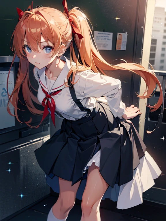 disposalで監禁され鎖で縛られたasuka langley soryu,chest and crotch exposed,blue eyes,hair between eyes,headware,interface headset,orange hair,赤いribbon、ribbon、School uniform drenched in sweat、skirt、slip dress、slip dress、Tokyo No. 3 Middle School Uniforms,Handcuffed and restrained,disposal,disposalでレイプされている