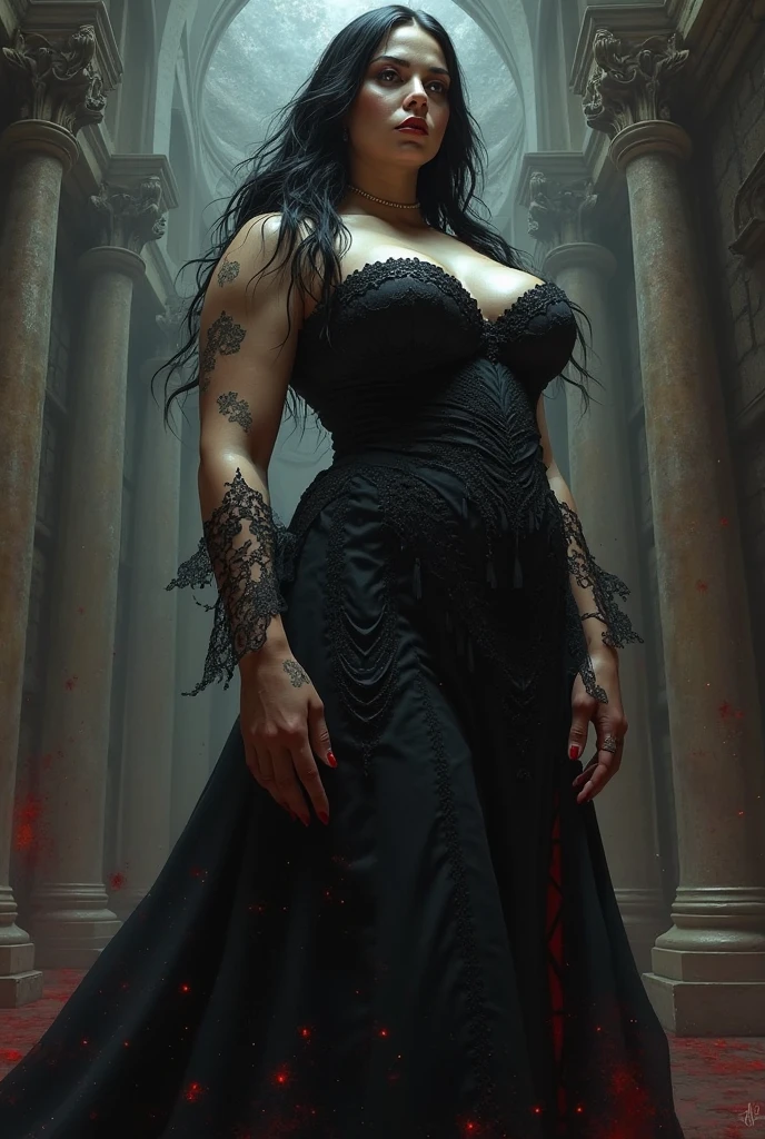 Gothic Woman With Large Physical Proportions