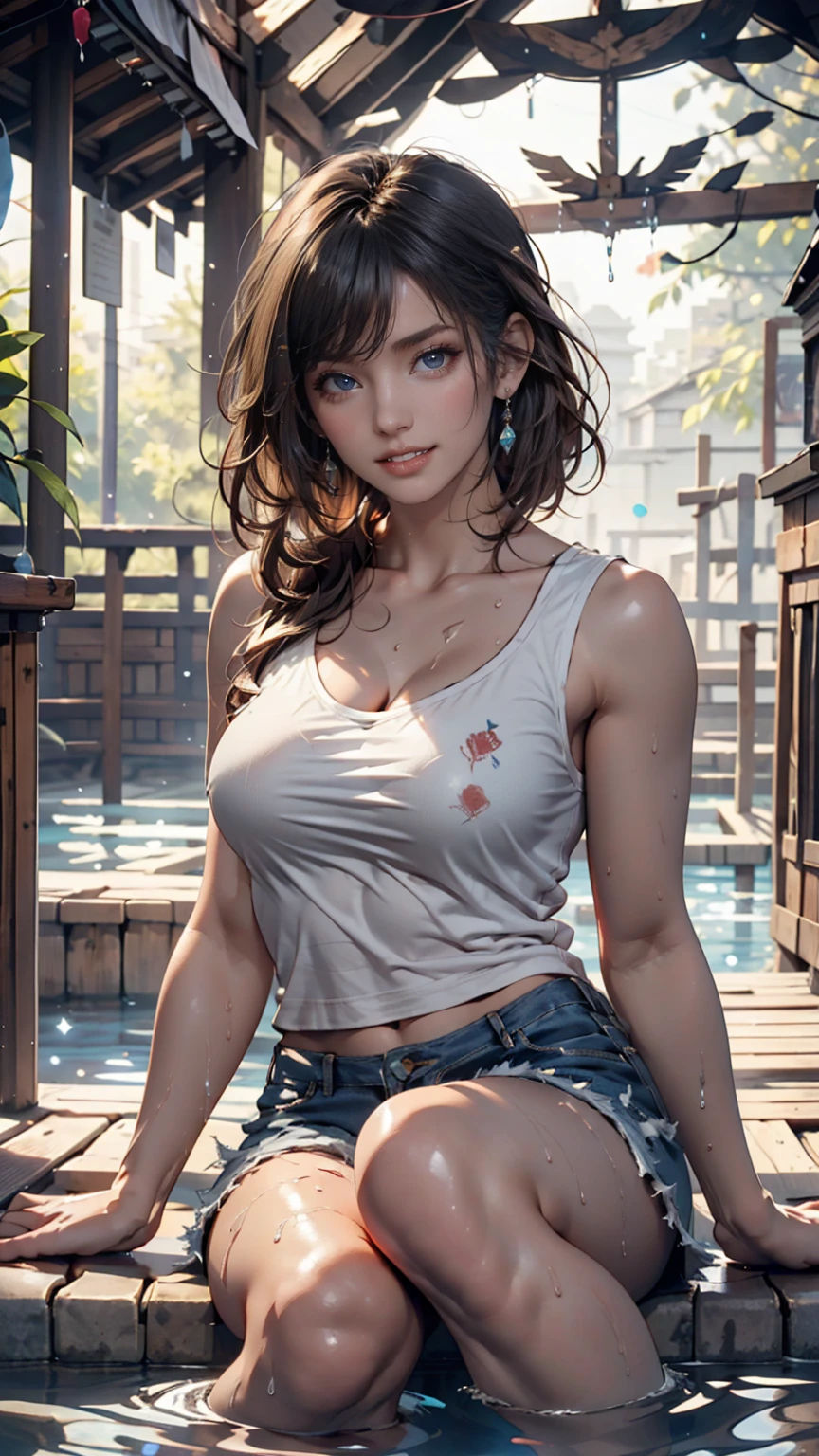 ((Best Quality, 8K, Masterpiece: 1.3)), Pretty, young woman, smooth skin, stylish, social, brown eyes, tanned
