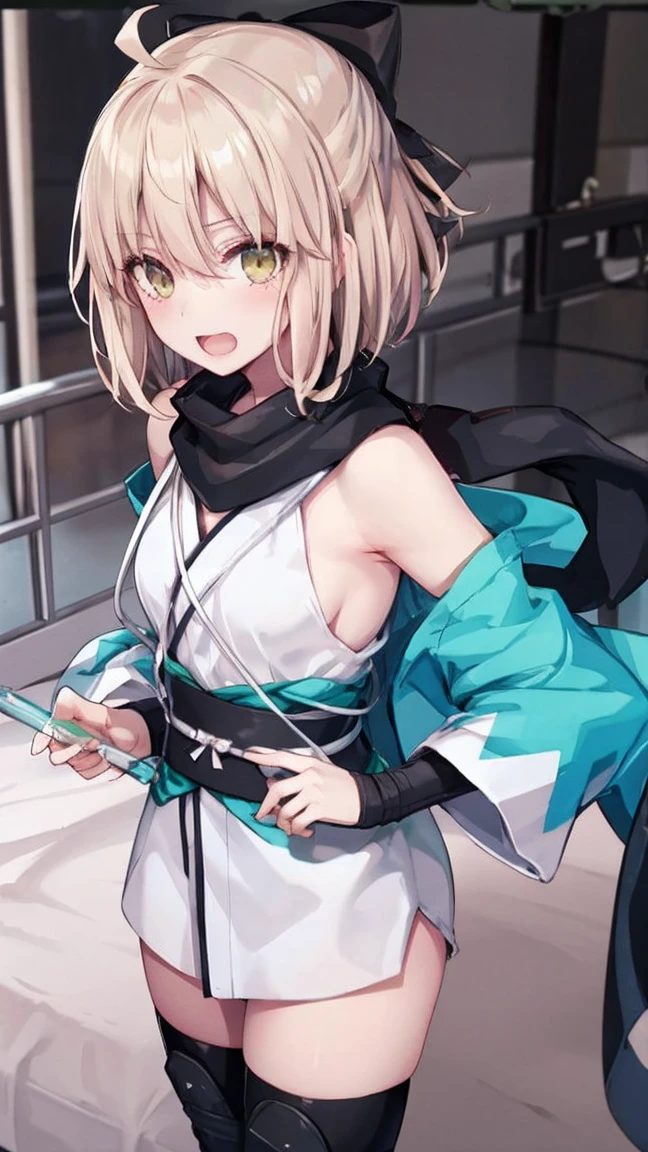 1girl, okita souji \(koha-ace\), fate/grand order
masterpiece,best quality,beautiful face,16k,cowboy shot,
