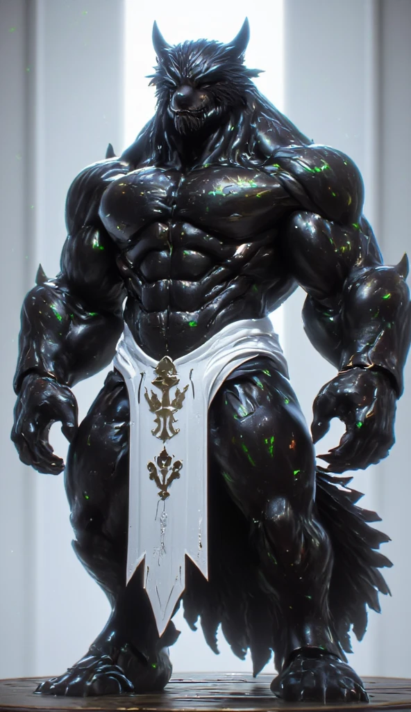  ((Blaidd ((Elden Ring)))), white teeth, ((standing)), ((furred body)), dilf, Daddy, father figure, mature male, hunk, pecs, ((crotch focus)), ((no background)), ((very detailed lighting)), ((very detailed paws)), ((well made paws)), ((very detailed crotch)), ((very detailed fur texture)), ((very detailed)), very high resolution, very high quality, ((3d model)), ((Blender SFM)), ((very detailed 3d model)), ((3d figure)), ((very detailed body)), ((very well made 3d model)), ((dynamic lighting)), ((very detailed loincloth)), ((very detailed bulge)), ((very detailed fur cloak)), ((very detailed scar))