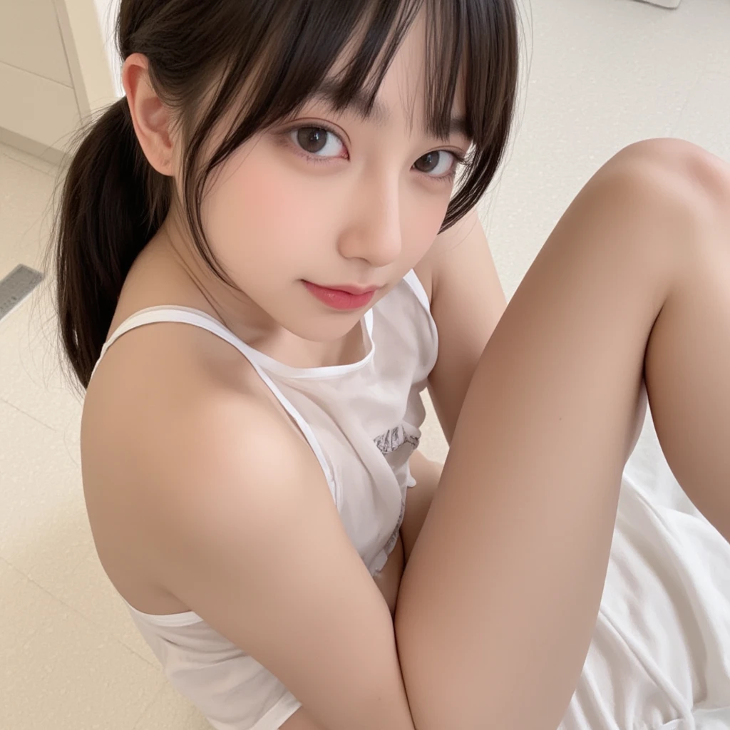 (, Lying in bed staring at the ceiling, ベッドにLying down, Lying down:1.2),(Long white hair),choker(8k, RAW Photos, Highest quality, The pieces fly:1.2), (reality, Realistic:1.4), (The photo shows her from the knees up.), Sharp focus, Depth of written border, Cinema Lighting, Soft Light, Detailed beauty eyes,Asymmetrical bangs, Glowing Skin, Highly detailed skin ,High resolution, Attention to detail, Detailed hairstyle, Detailed beauty face, Hyper Real, Perfect limbs, Perfect Anatomy ,1 Japanese girl,Famous Japanese Idols, Perfect female body,A shy smile,Long eyelashes,double eyelid,Look straight here、Street,Stand up straight and face me,look straight at me,Small breasts