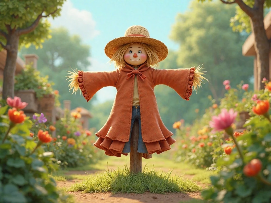 Girl child 10 years old, Russian blonde in braids, in red jacket outfit, farmer's hat, holding wheat in her hands, hay rolls on the floor