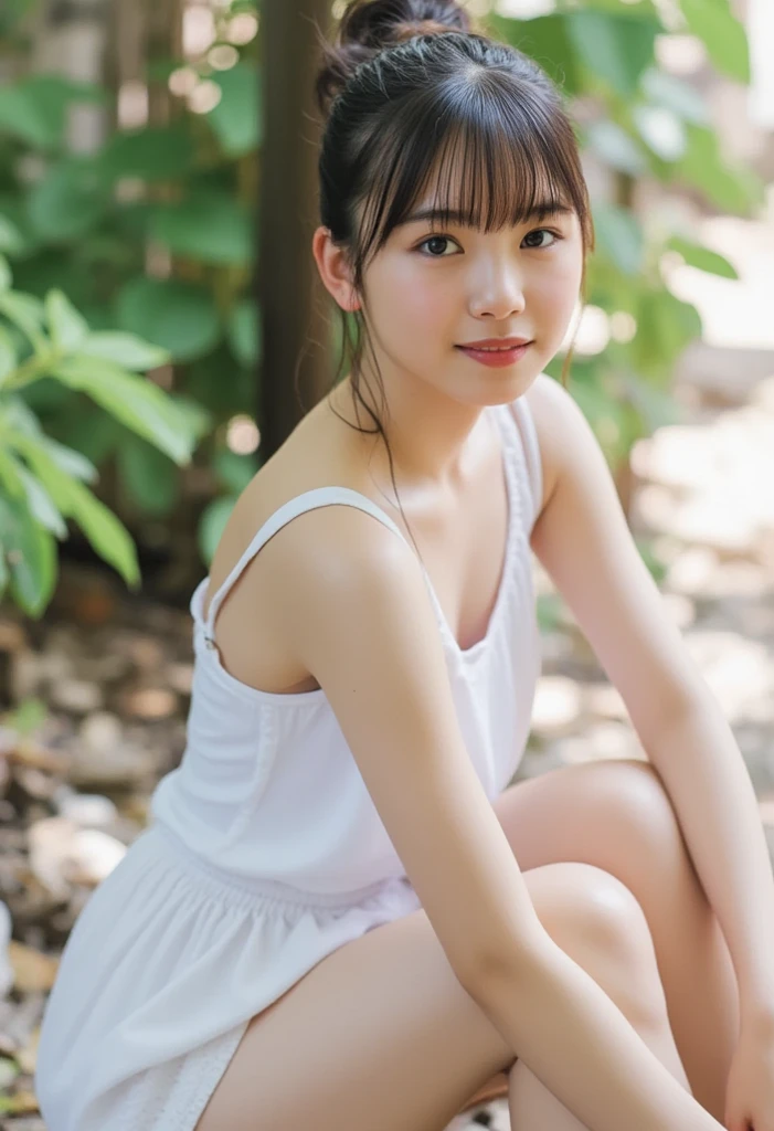 hight resolution、high-level image quality、in 8K、Real live-action、生a picturegraphy、top-quality、masterpiece、超hight resolution、生a picture、ren、Beautiful fece、masutepiece、((Obscene content))、For adults、charm of 、absurderes、((((Japan elementary school students))))、Japan Girl、((8years old))、((with round face))、((Cute little face))、(((((Shy laughter)))))、de pele branca、小柄、Short、Juvenile physique、Smaller chest、Thick eyebrows、kne、 thighs thighs thighs thighs、独奏、fullllbody、Very nice、(((White tank top:1.0) ))、 ((Pubic area))、(Mansuji)、(Plain white panties))、Are sleeping、(Photorealsitic:1.37)、Photon mapping、Realistic、Radio City、Physically Based Rendering、depth of field rally background、a picture、(((a junior idol in Japan)))、to stand、Sparkling eyes、too bright natural light、The Bright Sun、Too bright sunlight、(((((8years old)))))、(((Pubic area)))、(Mansuji)、white long tanktop、Open your legs、Open your crotch、Show off,NSFW、((The background is a sunflower field))、((a straw fedora hat))