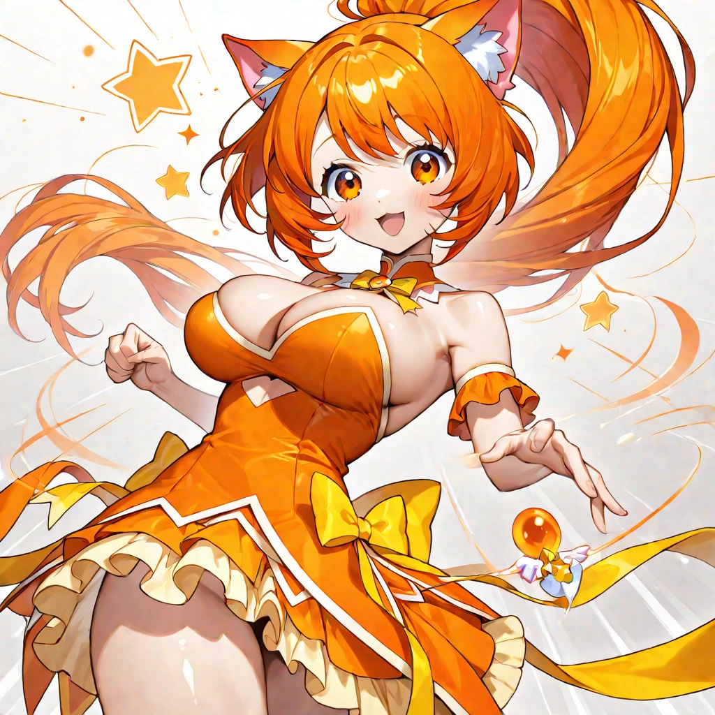 she is an orange Shiba girl dog with a turquoise-and-pink diamond pattern, white eye spots, muzzle, and underside, and yellow cheeks. SPARKLE; GLITTER