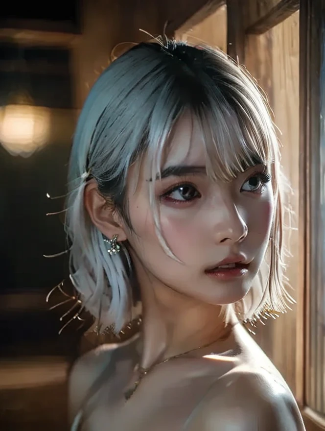 (Browsing Caution:1,4),Mix 4, (8k, RAWphotograph, Highest quality, Tabletop: 1.45), (Realistic, Realistic: 1.37),illumination, night, プロのillumination, photographn mapping, Radio City, Physically Based Rendering, Gradient Brunette, 高品質のphotograph, High resolution, 1080P, (Detailed facial depiction), (Detailed description of the hand), (Delicate CG), Extreme light and shadow, Rich details, (Detailed facial features), (Highest quality), Look in front of you, Highly detailed face, Highly detailed lips,  超High resolution, (truth: 1.4), photograph, 1 Girl, [(sad)],  , Thin limbs, movie, Cool pose, I Cup, Highest qualityな完璧なボディ, photographのような, (1 Girl: 1.3), Perfect balance, (Huge, Perfect breasts, Areola),(Realistic, Realistic:1.37),One Girl, Cowboy Shot,Professional Lighting, Photon Mapping, Radio City, RAWphotograph、(Realistic:1.4)、Octane Rendering、Complex 3D rendering with ultra-detail, Studio Soft Light, Rim Light, Crisp details, Super detailed, Realistic skin texture, detailed aspects, Beautiful details in the eyes, Highly detailed CG Unity 16k wallpaper, Compensate, (Detailed Background:1.2),Highest quality, 超High resolution, Tabletop, One Girl, One Girl,alone, Upper Body,Show Viewer, White Background, Bobcut, short hair, Multicolored Hair, Compensate , Lips parted, Black Lips, eyeliner, Gothic, Goth Girl,((Silver hair color:1.6)),(((Completely naked))),(((nsfw))),((Small breasts:1.4)),(((Completely naked))),(Above the waist),((Black Background:1.4)),((Pixie Cut:1.4))