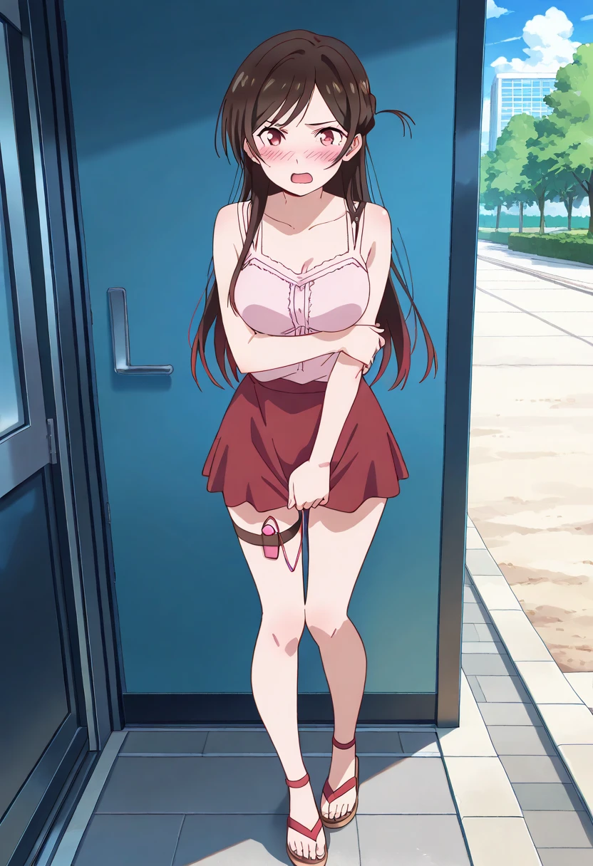 score_9, score_8_up, score_7_up, score_6_up, score_5_up, score_4_up, (source_anime), 1girl, neon genesis evangellion,( asuka langley soryu, small , big Thighs, puffy nes), fl body, Revealing the breasts, Swimsuit,chool, Masturbation, pussy, in p