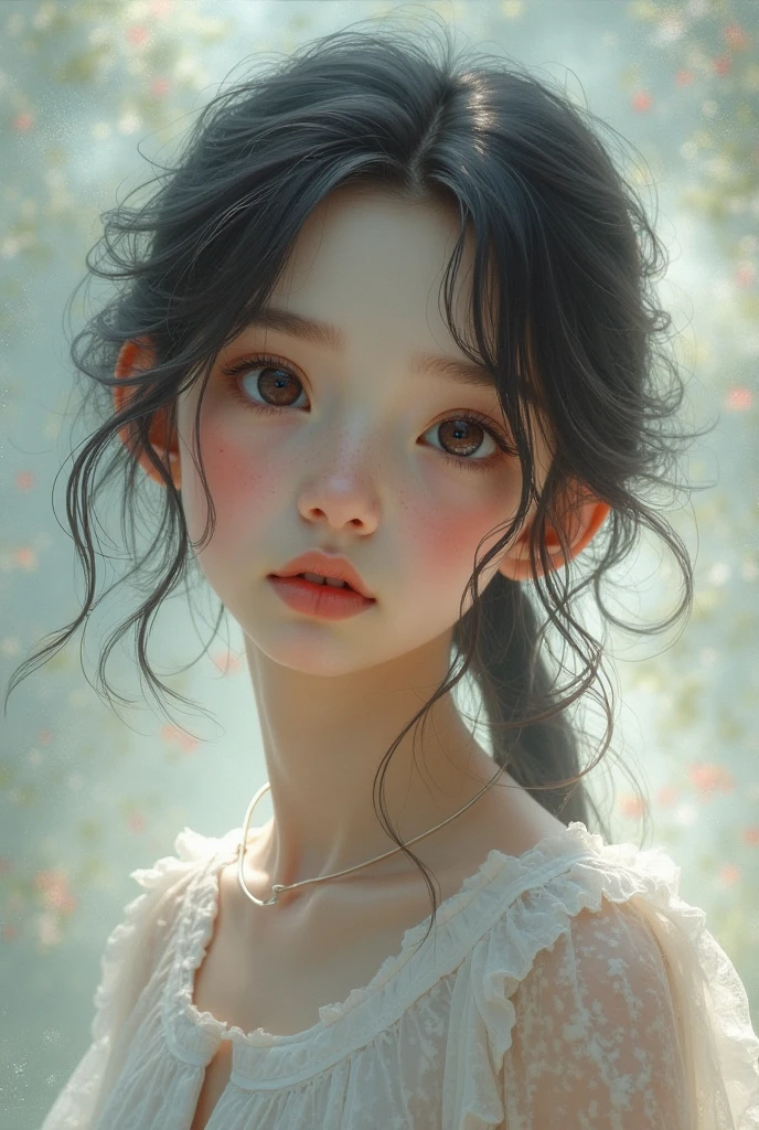 ((AHE Face)) (Close eyes):2.0, (Open mouth):1.5 Real numbers、8yk、Raw photo、(masuter piece)、(top-quality)、Hi-Res、((Looking Up))(girl with)、(realisitic、Photorealsitic:1.2), Upper body、Sleeveless、skinny、14years、((small tits))1.8、Eyes closed、Deep sadness、Sorrow、look up sky、Open mouth、screeming、Classroom、Background blur