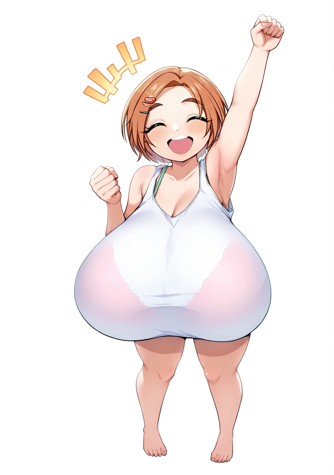 score_9, score_8_up, score_7_up, score_6_up, source_cartoon, source_anime BREAK <lora:jungle_the_ikou_r1:0.8>, short hair, Brown hair, purple eyes, green shirt, sleeveless, pink ribbon, blue skirt, pleated skirt,, (gigantic breasts:1.3), cleavage, deep cleavage, bursting breasts, huge areolas, areolas slip, huge nipples, covered nipples, thicc, thick thighs, wide hips, sexy, cowboy shot, simple background, dynamic pose, tight clothes, skindentation, rating_explicit, smile, looking at viewer, <lora:huge_breasts:1>, <lora:aestheticc_meme:1>