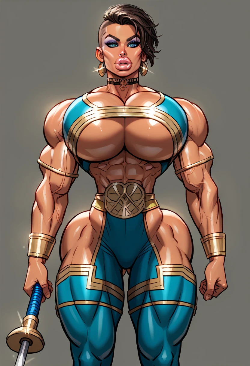 ((she-ra aesthetic)), ((full body view:1.4)), ((masterpiece)),(((best quality))), ((mature face)), defined cheekbones, high cheekbones, illustration, ((muscular:1.3)), ((gold:1.4)), sexy bimbo, (gigantic breasts:1.7) , blonde hair, ((detailed face:1.4)) beautiful woman, (Egyptian:1.4), colored skin, (white skin:1.4) , (red lipstick:1.4), shiny skin, ((skindentation)), scribbles and marks,(puffy lips:1.4) ,  (temple: 1.5), ( at night: 1.5), rough sketches, pose, 8k,16k, ( background, white background: 1.3) ((white, gold and red color palette)), ((ancient aesthetic))