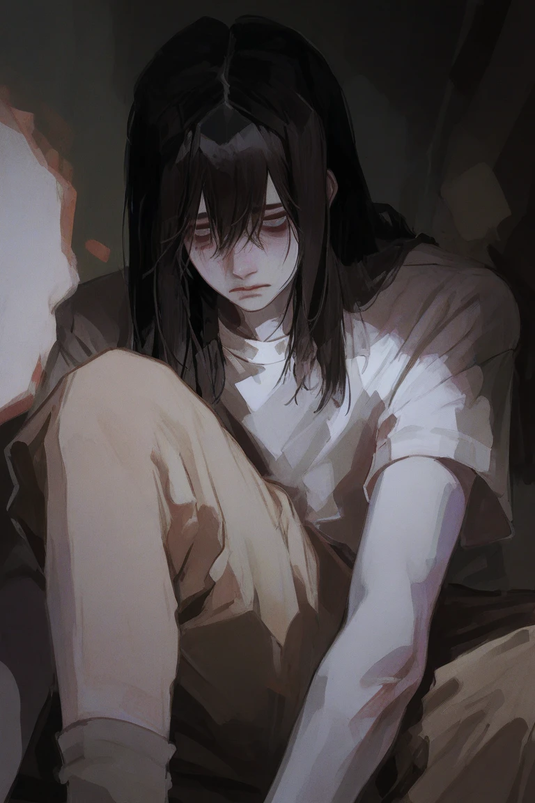Greasy pathetic whimpering long haired man