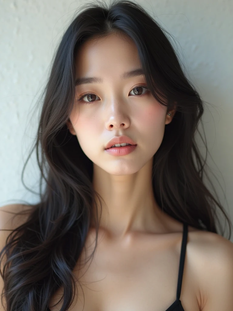 ((Surreal、Super detailed image, maybe a photo.,Captures the details of the skin texture of an incredibly beautiful woman.))naked
,long black hair。
