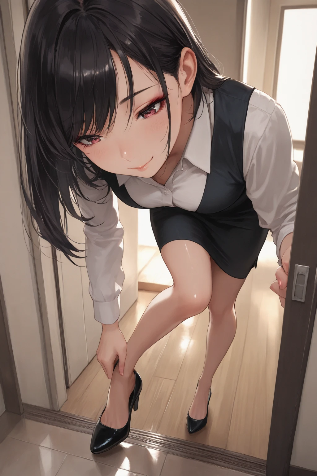 NSFW,Hololive,natsuiro matsuri,One Side Ponytail,Sleeveless,Micro Mini Skirt,High-quality lingerie,pantyhose,Ahegao,Embarrassed,blush,train,(Perfect hands),(Perfect Anatomy),(masterpiece),(highest quality),One man,Being molested,Being touched on the buttocks,I feel pleasure